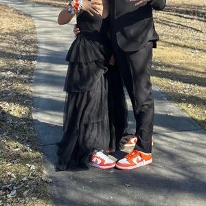 black ruffle prom dress. size 0.